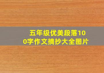 五年级优美段落100字作文摘抄大全图片