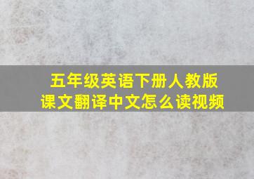 五年级英语下册人教版课文翻译中文怎么读视频