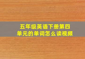 五年级英语下册第四单元的单词怎么读视频