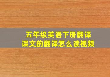 五年级英语下册翻译课文的翻译怎么读视频