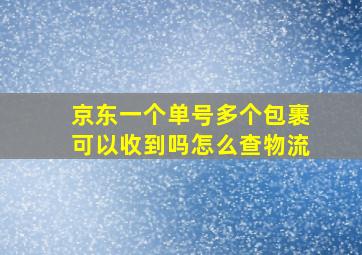 京东一个单号多个包裹可以收到吗怎么查物流