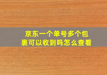 京东一个单号多个包裹可以收到吗怎么查看