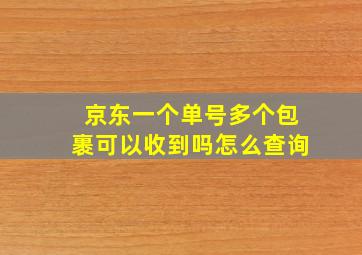 京东一个单号多个包裹可以收到吗怎么查询