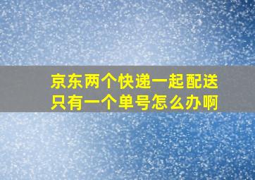 京东两个快递一起配送只有一个单号怎么办啊