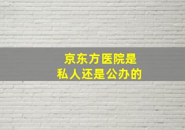 京东方医院是私人还是公办的