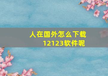 人在国外怎么下载12123软件呢