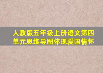 人教版五年级上册语文第四单元思维导图体现爱国情怀