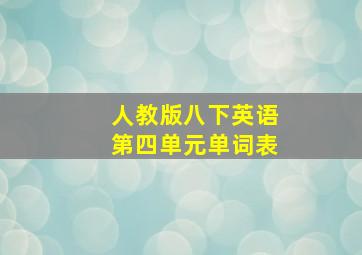 人教版八下英语第四单元单词表