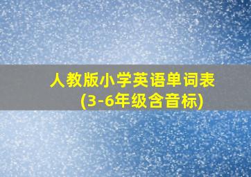 人教版小学英语单词表(3-6年级含音标)