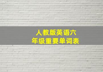 人教版英语六年级重要单词表