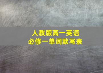 人教版高一英语必修一单词默写表