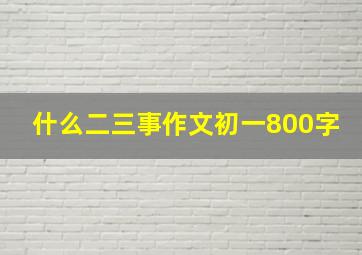 什么二三事作文初一800字