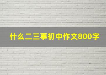 什么二三事初中作文800字