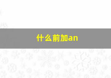 什么前加an