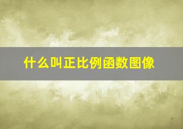 什么叫正比例函数图像