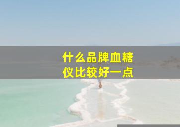 什么品牌血糖仪比较好一点