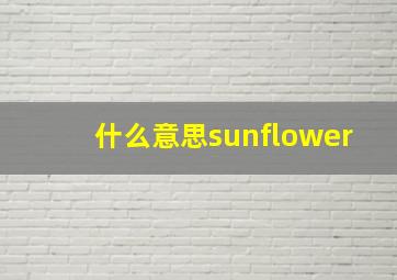 什么意思sunflower