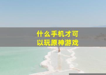 什么手机才可以玩原神游戏