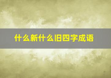 什么新什么旧四字成语