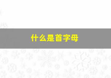 什么是首字母