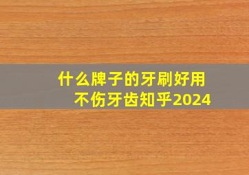 什么牌子的牙刷好用不伤牙齿知乎2024