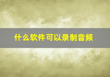 什么软件可以录制音频