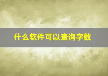 什么软件可以查询字数