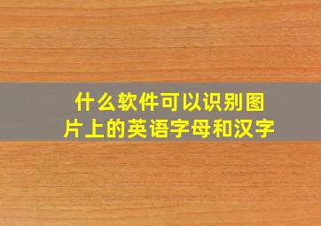 什么软件可以识别图片上的英语字母和汉字