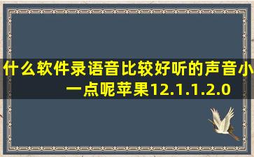 什么软件录语音比较好听的声音小一点呢苹果12.1.1.2.0