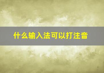 什么输入法可以打注音