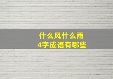 什么风什么雨4字成语有哪些