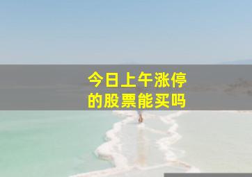 今日上午涨停的股票能买吗