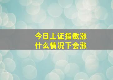 今日上证指数涨什么情况下会涨