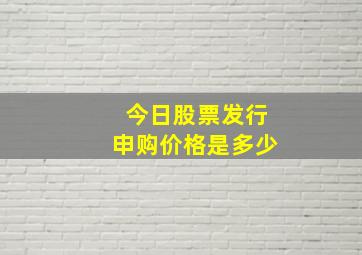 今日股票发行申购价格是多少