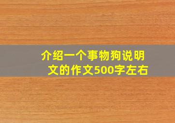 介绍一个事物狗说明文的作文500字左右