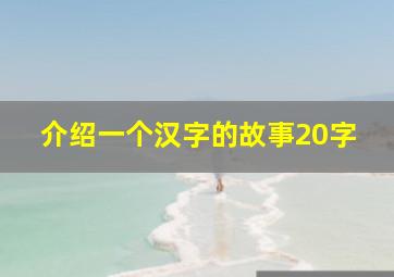 介绍一个汉字的故事20字