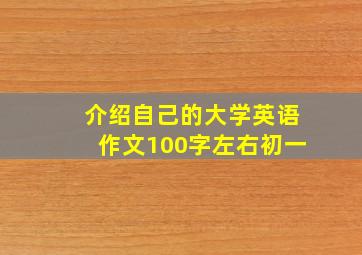 介绍自己的大学英语作文100字左右初一