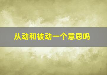 从动和被动一个意思吗