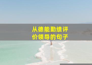 从德能勤绩评价领导的句子