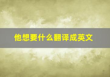 他想要什么翻译成英文