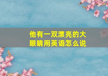 他有一双漂亮的大眼睛用英语怎么说