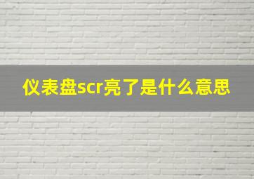 仪表盘scr亮了是什么意思