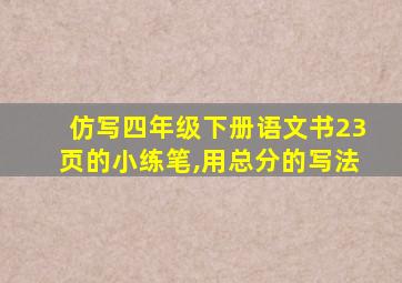 仿写四年级下册语文书23页的小练笔,用总分的写法