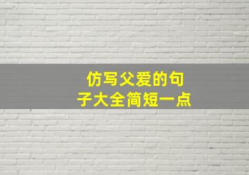 仿写父爱的句子大全简短一点