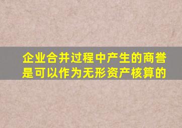 企业合并过程中产生的商誉是可以作为无形资产核算的