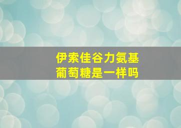 伊索佳谷力氨基葡萄糖是一样吗