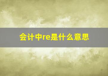 会计中re是什么意思