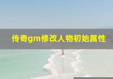 传奇gm修改人物初始属性