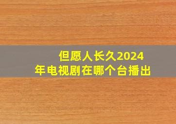 但愿人长久2024年电视剧在哪个台播出