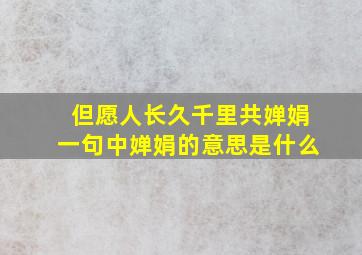 但愿人长久千里共婵娟一句中婵娟的意思是什么